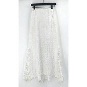 COURTNEY WASHINGTON Pucker Slit Maxi Skirt White S